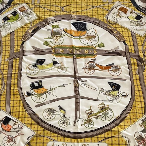 Hermes 34” square in earthtones 
Les Voitures Nouvelles - Picture 3 of 8